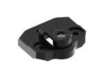 Reduced Reach Club Style Riser Relocation Plate 45 mm Offset, includes Steering Lock Cover Black Anodized