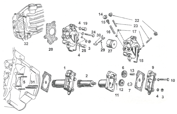 Oil Feed Pump Assy Parkerized SV37-73 (IT)