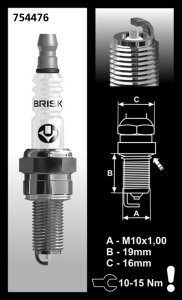 4Pck Brisk AR10C Spark Plug (FR)