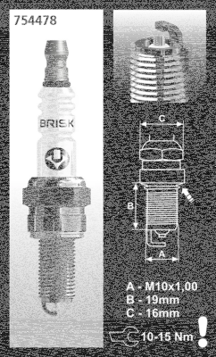 Each Brisk AR10S Spark Plug (GB)