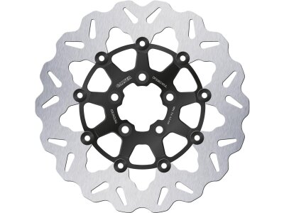 Colored Disc Wave DF FLW Floating Brake Disc Anodized Inner Aluminium Carrier Gloss Black 11,5" Rear