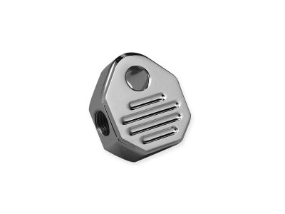 Grooved 3/8-24 Rear Brake Line Tee Chrome