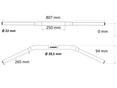 Handlebar D28.5x4 L860 Slv