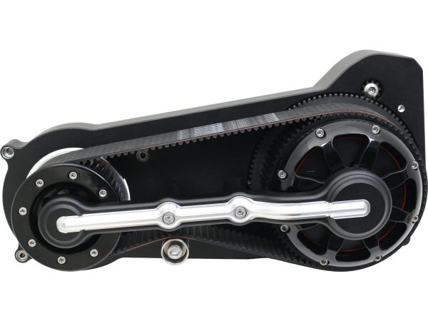 Single Belt Belt Drive Kits Bobber Base Plate Matte Black Powder Coated