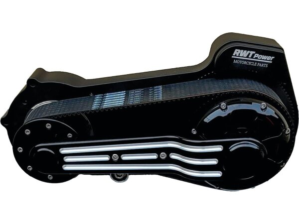 Dual Belt Belt Drive Kits Bobber Base Plate Matte Black Powder Coated