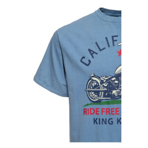 King Kerosin California t-shirt smoke blue Size S