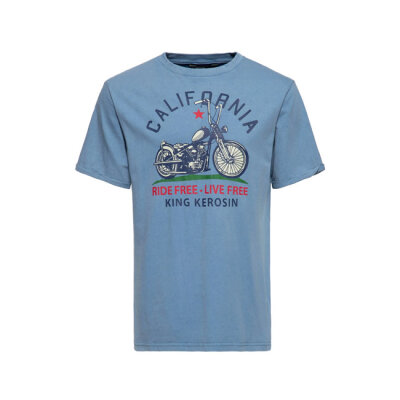 King Kerosin California t-shirt smoke blue Size 3XL