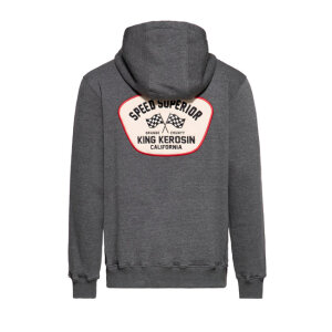 King Kerosin Speed King zip hoodie steel grey Size XL