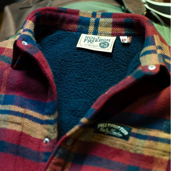 Holy Freedom Redford lined shirt red Size M