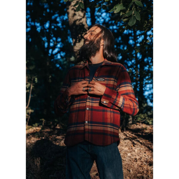 Holy Freedom Redford lined shirt red Size M