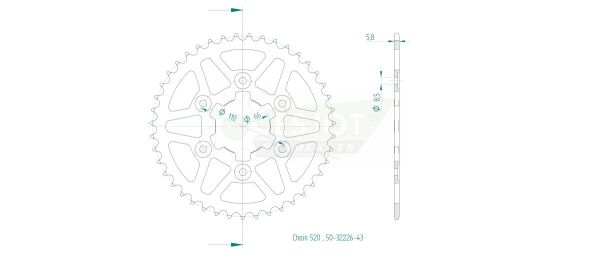 Sprocket Rear 43t 520