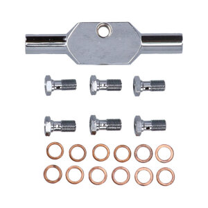 MCS by Goodridge brake line front, stainless clear coated