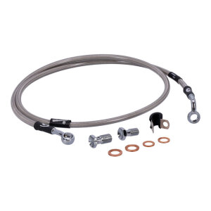 MCS by Goodridge brake line front, stainless clear coated