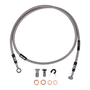 MCS by Goodridge brake line front, stainless clear coated
