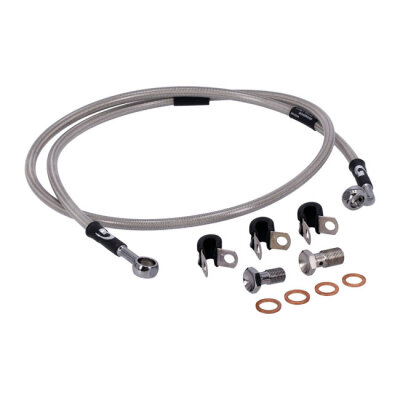 MCS by Goodridge brake line front, stainless clear coated