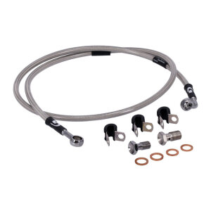 MCS by Goodridge brake line front, stainless clear coated