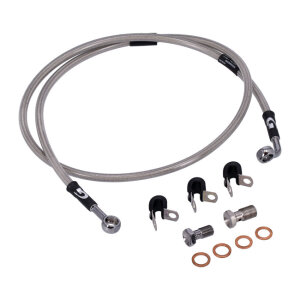 MCS by Goodridge brake line front, stainless clear coated