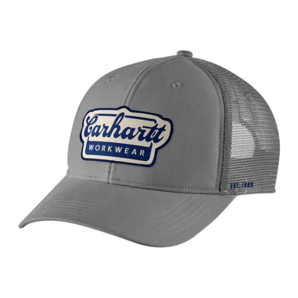 Carhartt Twill Mesh-Back Script cap steel One size fits most