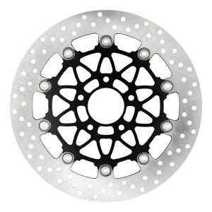 Accossato, floating brake disc front. Round. Black