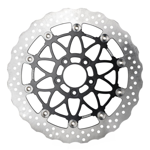 Accossato, oversized floating brake disc front. Wave. Black