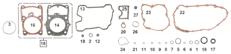 5pck primary cover gasket XG15-20 (DE)