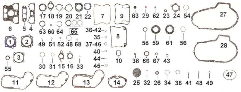 Cyl. head gasket, pair 1100cc XL86-87 (DE)