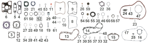 5pck rocker cover gasket XL07-22 (DE)