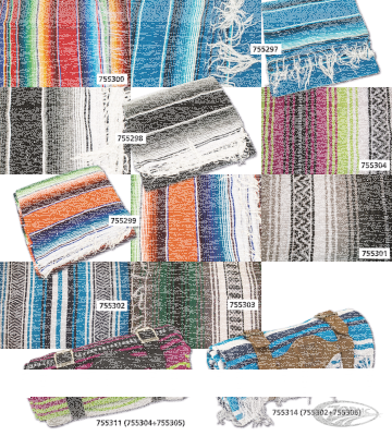 Mexican blanket Cobalt/Blue/White/Blk (IT)