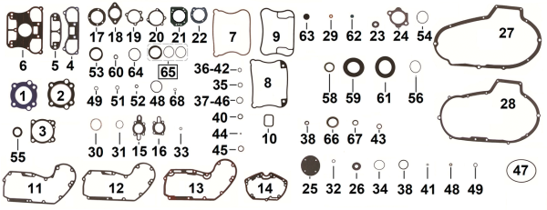 Cyl. head gasket, pair 1100cc XL86-87 (IT)