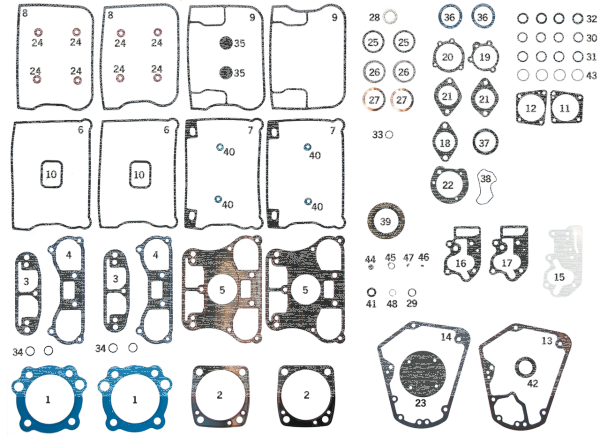 Cylinder base gasket pair Evo 84-up (IT)