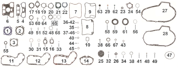 5pck Upper rocker cvr gasket XL91-03 (IT)