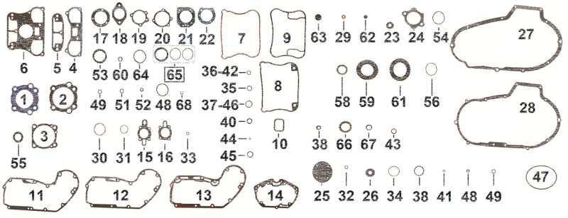 5pck cam gear cover gasket XL91-22 (IT)