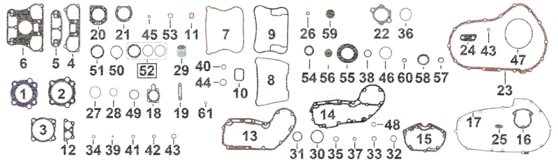 5pck cam gear cover gasket XR08-13 (IT)