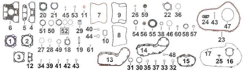 5pck cam gear cover gasket XB00-10 (IT)