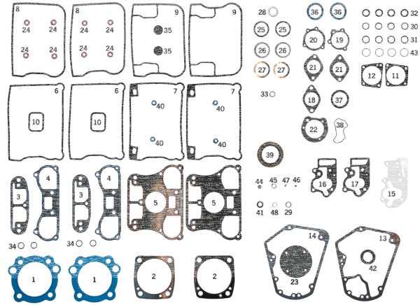 Cylinder base gasket pair Evo 84-up (GB)