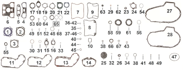 5pck Upper rocker cvr gasket XL91-03 (GB)