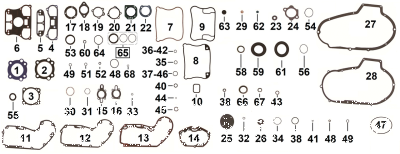 5pck Lower rocker cvr gasket XL91-03 (ES)