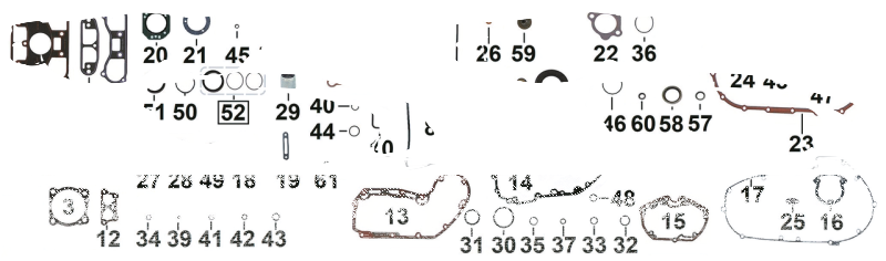 5pck inner rocker cvr gasket XL07-22 (ES)