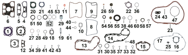 5pck inner rocker cvr gasket XL07-22 (ES)