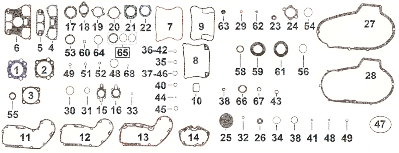 Cyl. head gasket, pair 1100cc XL86-87 (FR)