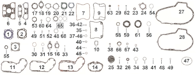 Cyl. head gasket, pair 1100cc XL86-87 (FR)