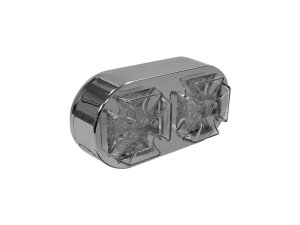 Maltese Cross Dual LED Taillight Chrome Clear LED