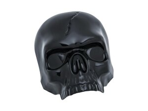 Skull Horn Covers Black Gloss