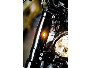 Athene Upper Fork Covers with integrated Turn Signals Black Gloss Powder Coated