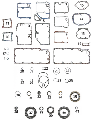 10pck Transm gasket kit FXD91-98 (DE)