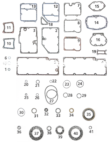 10pck Transm gasket kit FXD91-98 (ES)