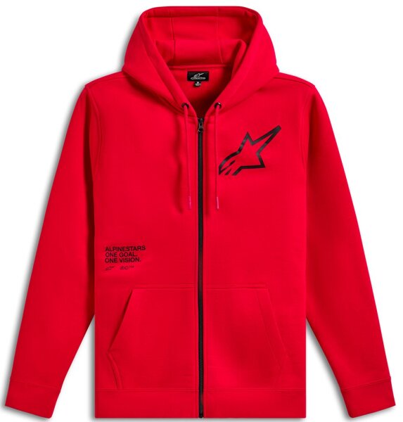 Hoodie Zip Transverse Red Xl