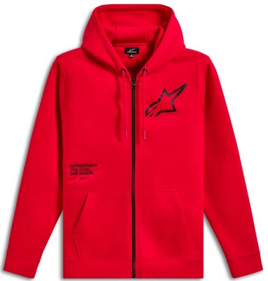 Hoodie Zip Transverse Red Xl