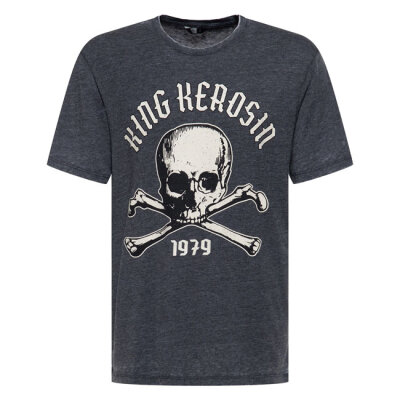 King Kerosin Skull t-shirt anthracite Size 2XL