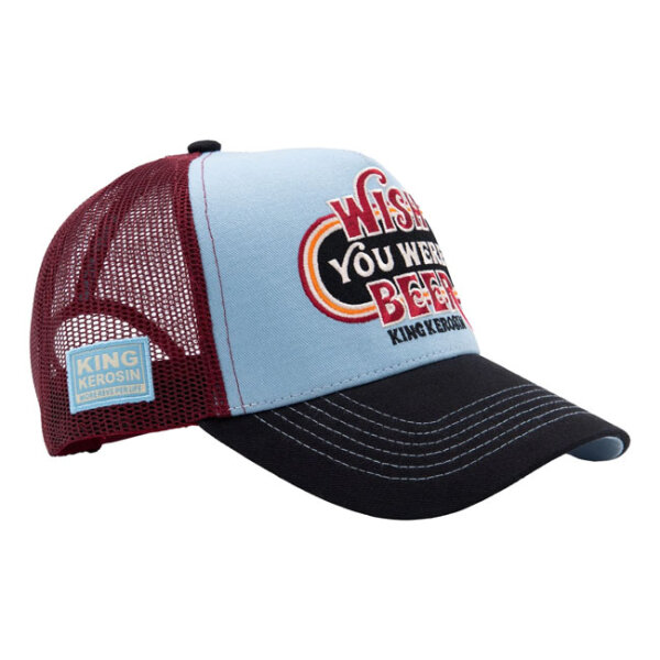 King Kerosin Wish You Were Beer Trucker cap skyblue/black One size fits most